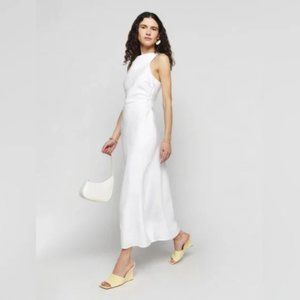 Reformation Casette White Linen Dress Sz 10